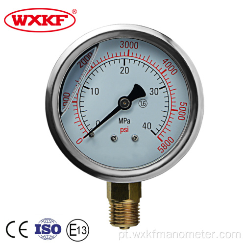 medidor de pressão do manômetro cheio de óleo